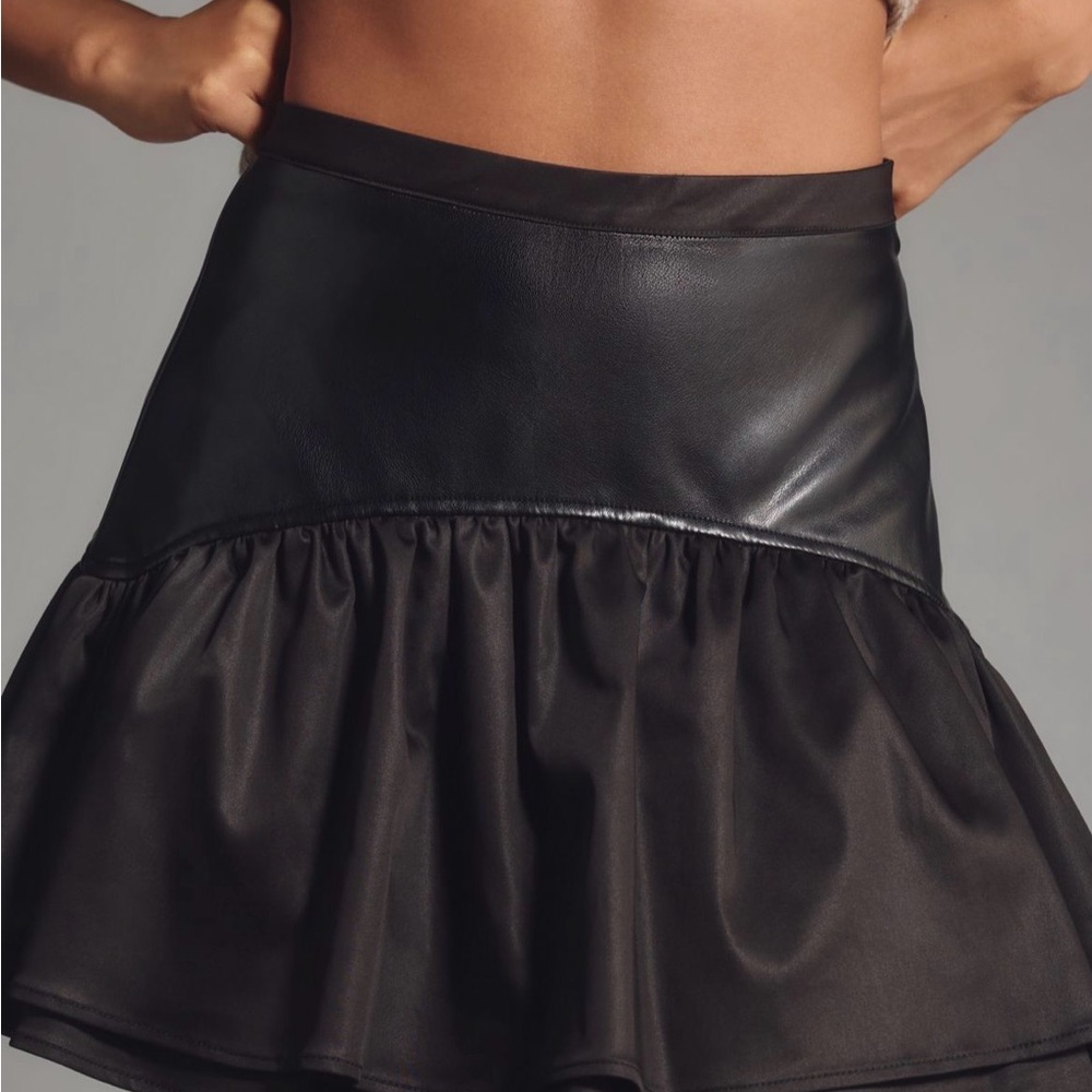 NWT Anthropologie Avec Les Filles Faux Leather Mini Skirt - Size 10 - Picture 2 of 7